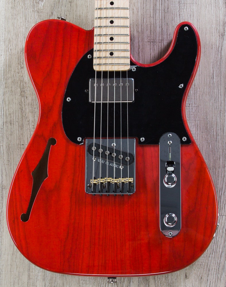 G&L USA ASAT Classic Bluesboy Semi-Hollow Electric Guitar, Maple Fingerboard - Clear Red