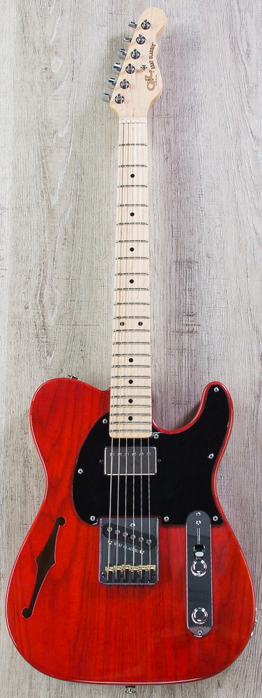 G&L USA ASAT Classic Bluesboy Semi-Hollow Electric Guitar, Maple Fingerboard - Clear Red