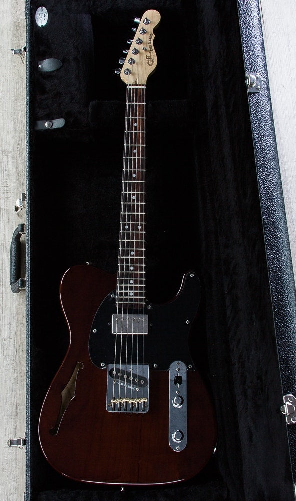 G&L USA ASAT Classic Bluesboy Semi-Hollow Electric Guitar, Rosewood Fingerboard, Hard Case - Whiskey