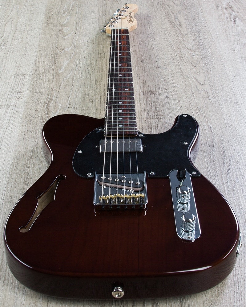 G&L USA ASAT Classic Bluesboy Semi-Hollow Electric Guitar, Rosewood Fingerboard, Hard Case - Whiskey