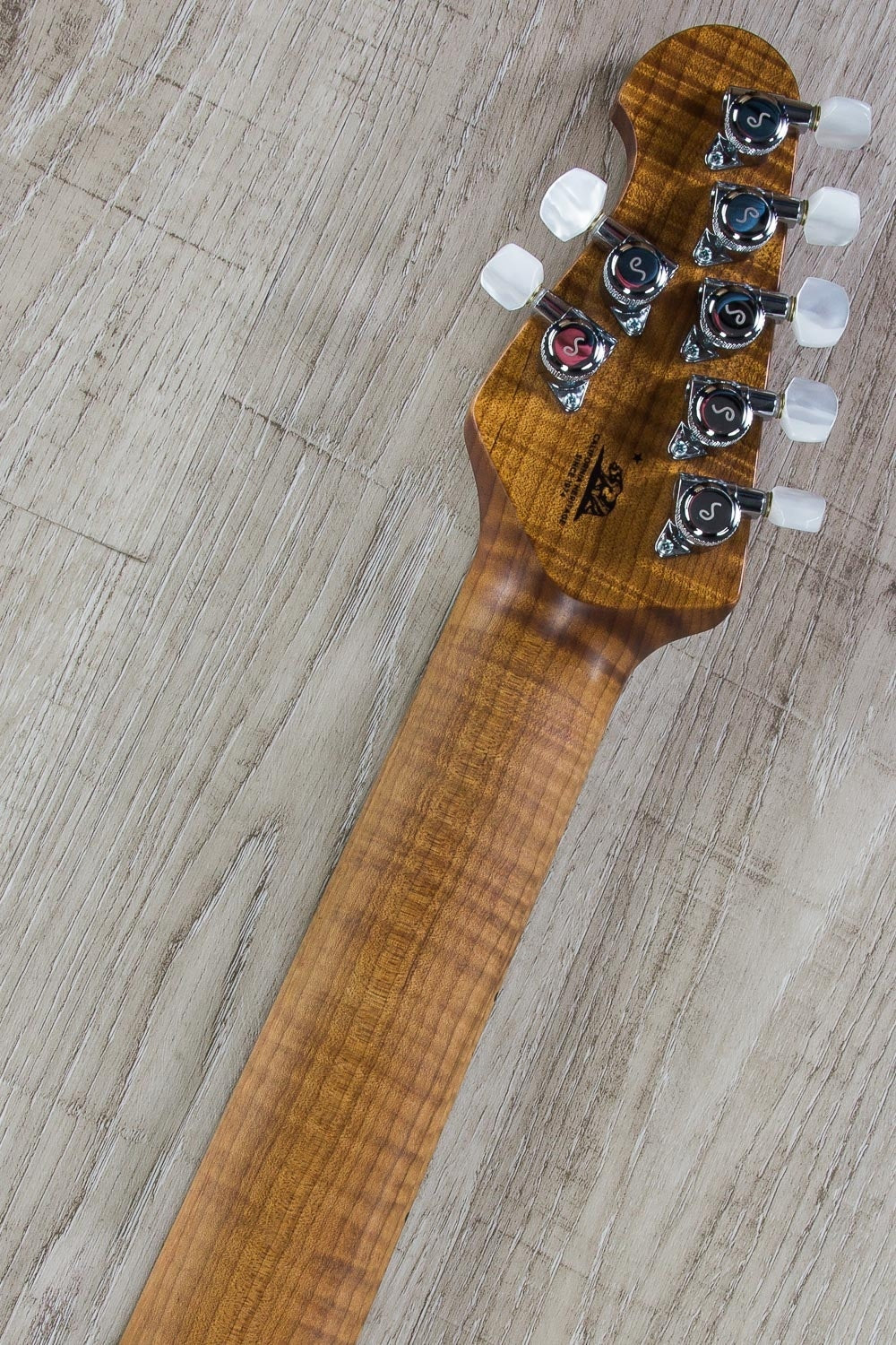 Ernie Ball Music Man JP15 7-String Electric Guitar, Roasted Maple Fingerboard, Hard Case - Teal Flame