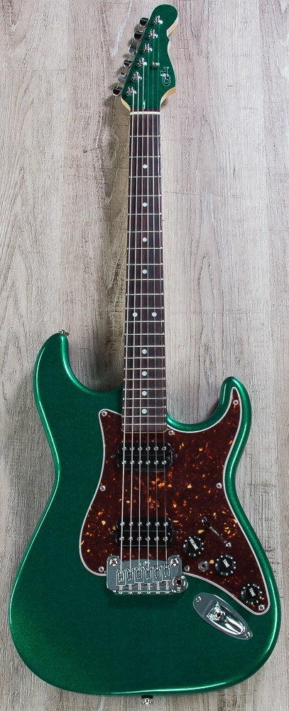G&L USA Legacy HH Electric Guitar, Rosewood Fingerboard, Hard Case - Emerald Green Metallic