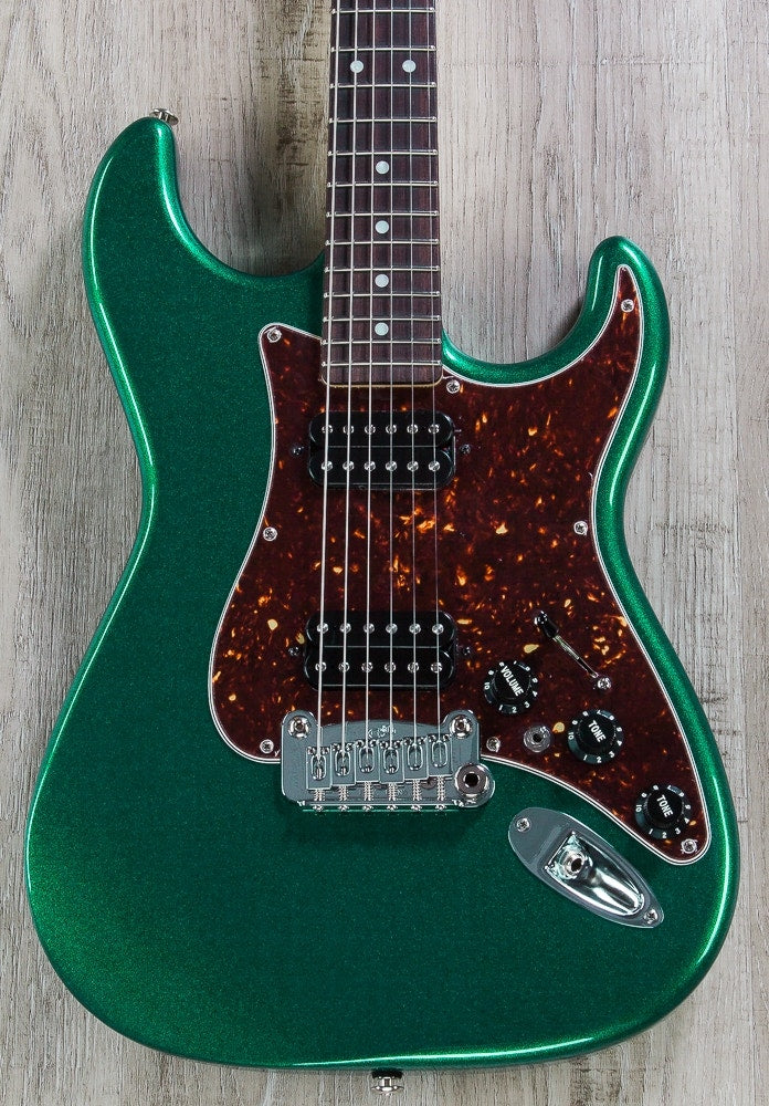 G&L USA Legacy HH Electric Guitar, Rosewood Fingerboard, Hard Case - Emerald Green Metallic