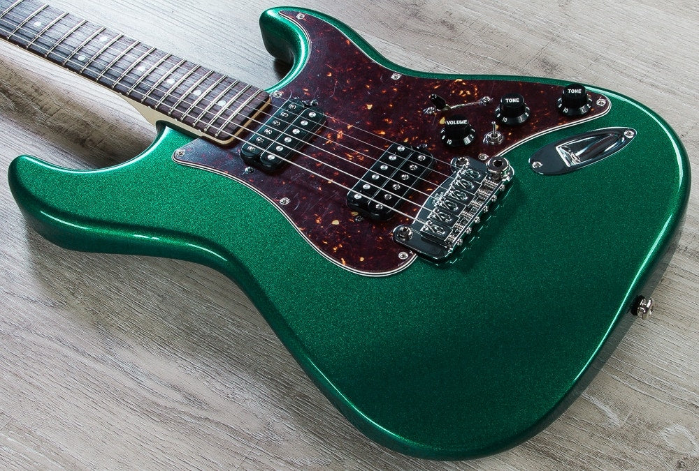 G&L USA Legacy HH Electric Guitar, Rosewood Fingerboard, Hard Case - Emerald Green Metallic