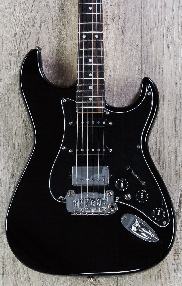 G&L USA Legacy HSS Electric Guitar, Hard Case - Jet Black
