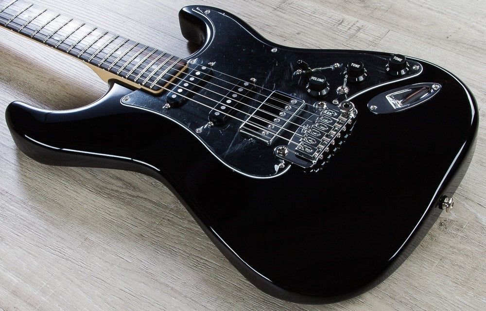 G&L USA Legacy HSS Electric Guitar, Hard Case - Jet Black