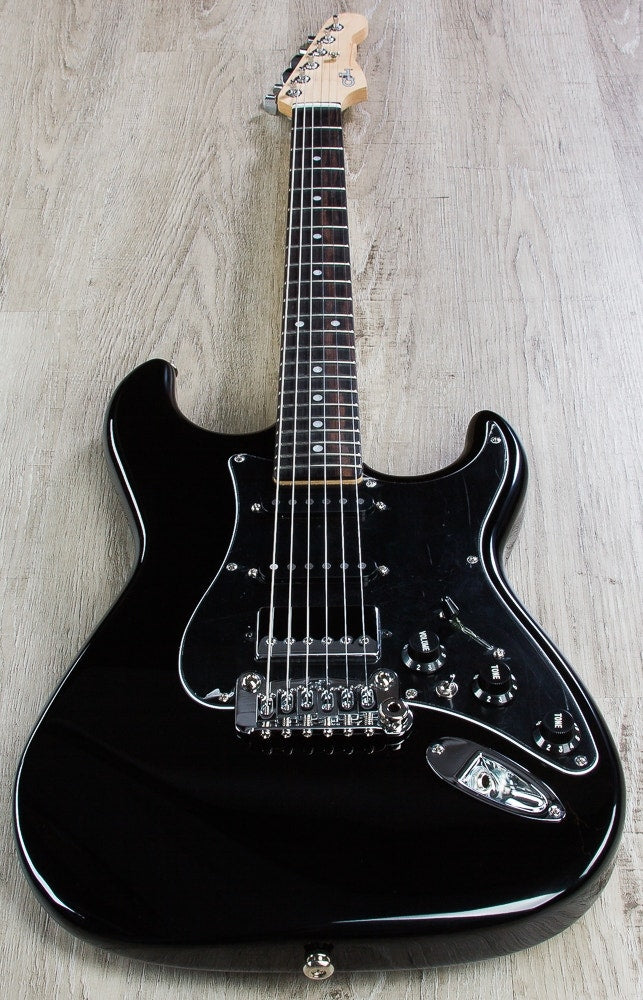 G&L USA Legacy HSS Electric Guitar, Hard Case - Jet Black