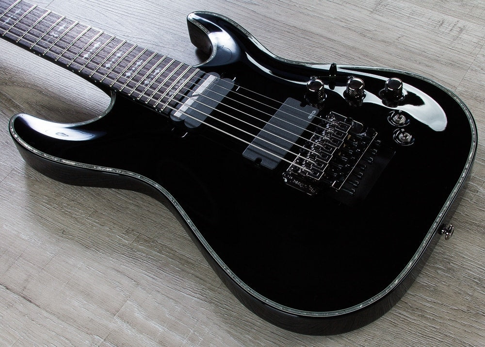 Schecter Hellraiser C-7 FR-S 7-String Electric Guitar, Floyd Rose, Sustainiac - Black