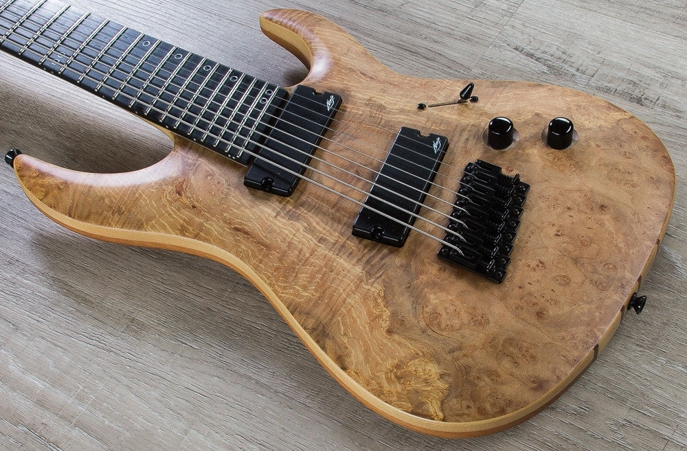 Legator Ninja R 300-PRO Fanned Fret 8-String Electric Guitar, Ebony Fingerboard - Natural Satin Burl