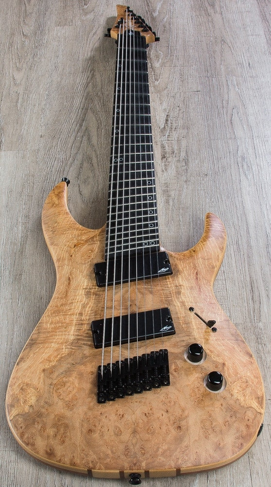 Legator Ninja R 300-PRO Fanned Fret 8-String Electric Guitar, Ebony Fingerboard - Natural Satin Burl