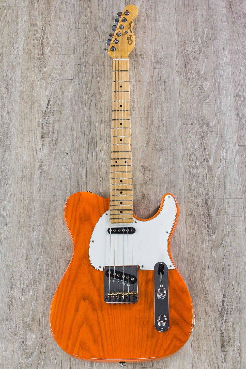 G&L USA ASAT Classic Electric Guitar, Maple Fingerboard, Hard Case - Clear Orange Finish