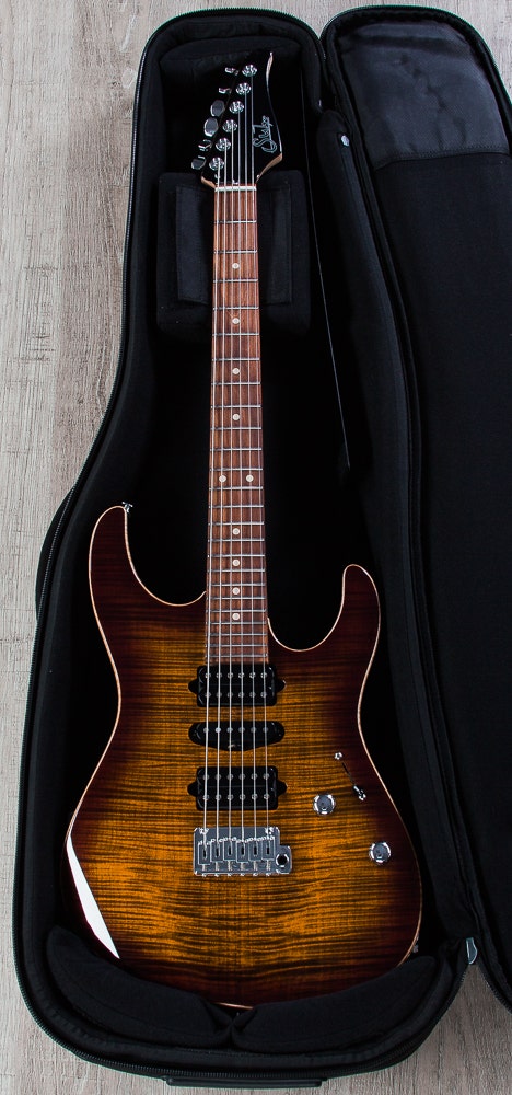 Suhr Modern Pro HSH Electric Guitar, Flamed Maple Top, Pau Ferro Fingerboard, Gig Bag - Bengal Burst