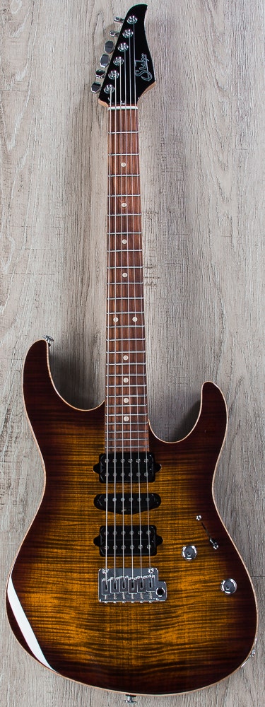 Suhr Modern Pro HSH Electric Guitar, Flamed Maple Top, Pau Ferro Fingerboard, Gig Bag - Bengal Burst