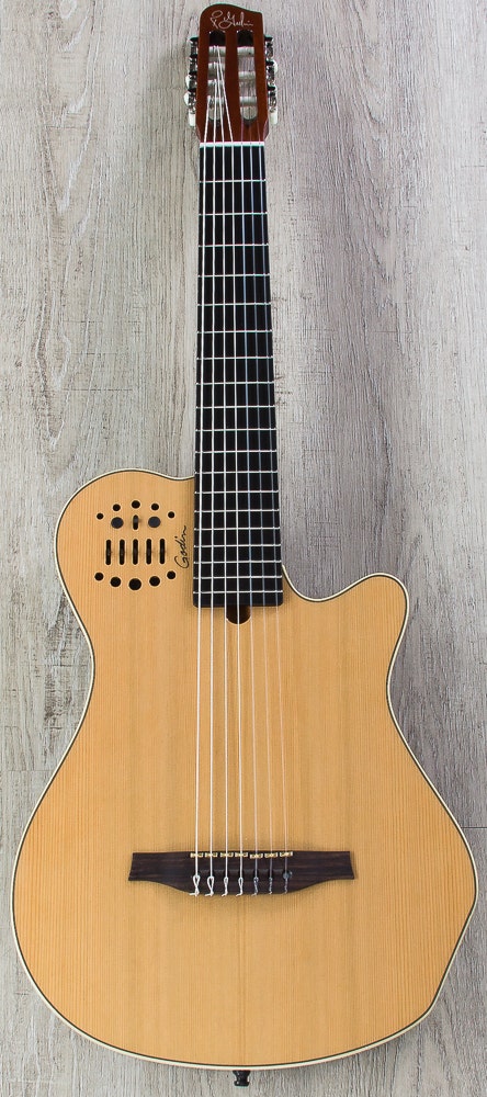 Godin 038114 Multiac Grand Concert 7 7-String (Low B) Acoustic-Electric Guitar with Bag - Natural HG