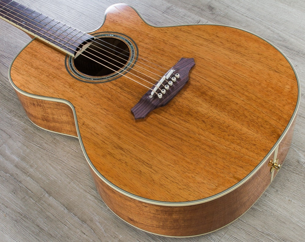 Takamine EF508KC NEX Legacy Series Figured Koa 6-String Acoustic-Electric Guitar with Hard Case