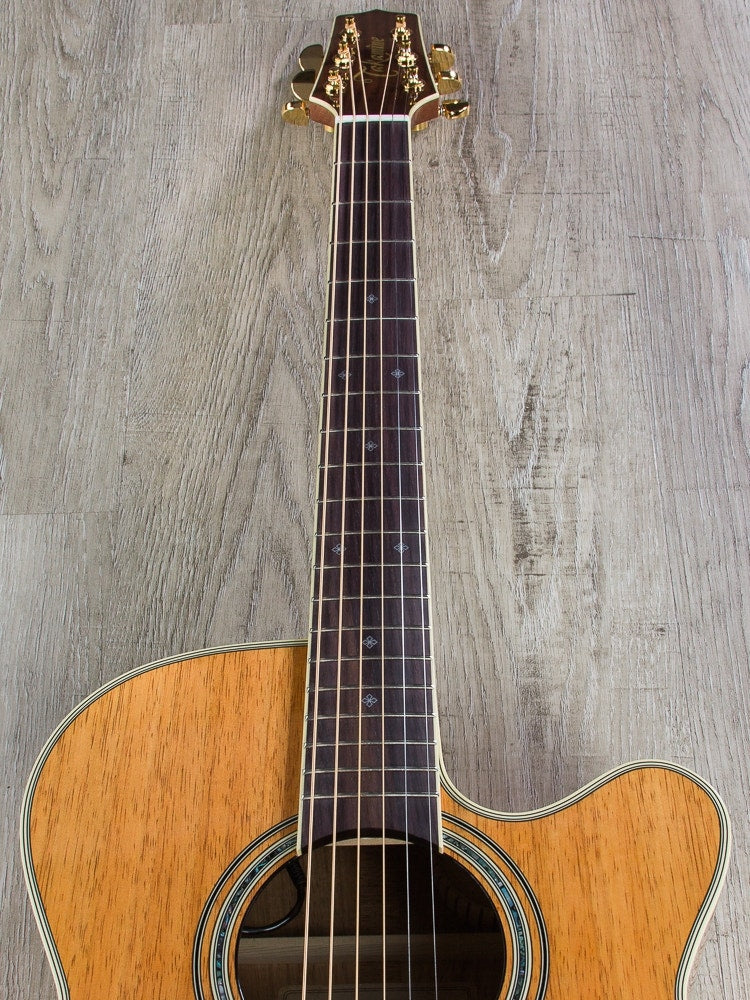Takamine EF508KC NEX Legacy Series Figured Koa 6-String Acoustic-Electric Guitar with Hard Case