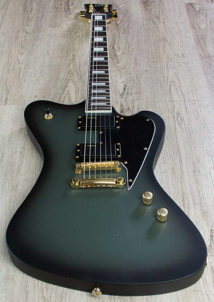 ESP LTD Bill Kelliher Sparrowhawk Signature Series Electric Guitar with Hard Case - Military Green Sunburst Satin (B-STOCK)