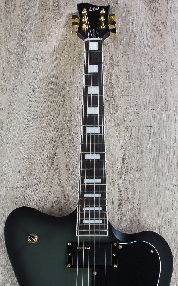 ESP LTD Bill Kelliher Sparrowhawk Signature Series Electric Guitar with Hard Case - Military Green Sunburst Satin (B-STOCK)