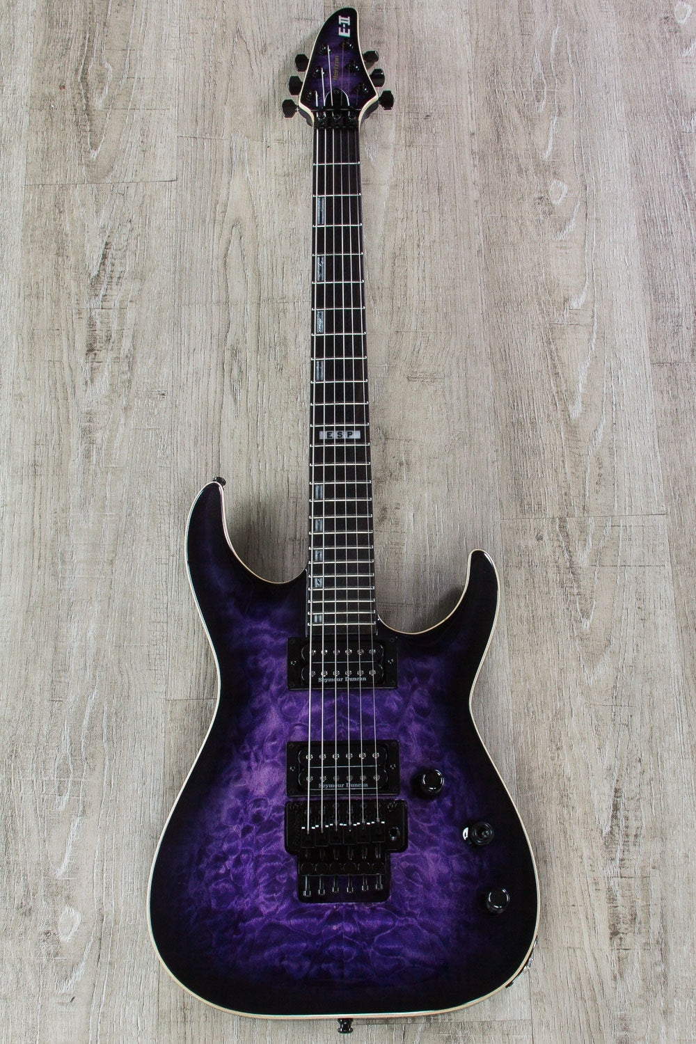 ESP E-II Horizon FR Electric Guitar, Ebony Fingerboard, Hard Case - Reindeer Blue (B-STOCK)