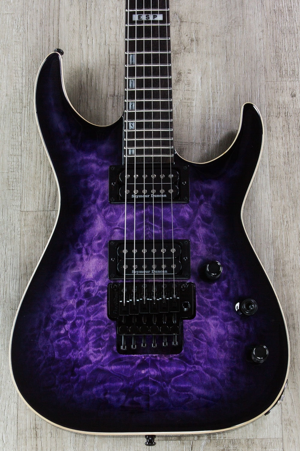 ESP E-II Horizon FR Electric Guitar, Ebony Fingerboard, Hard Case - Reindeer Blue (B-STOCK)