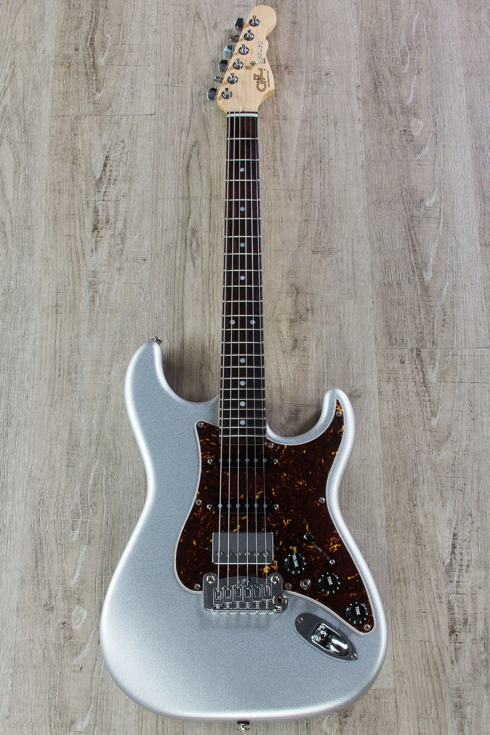 G&L USA Legacy HSS Electric Guitar, Rosewood Fingerboard, Hard Case - Silver Metallic