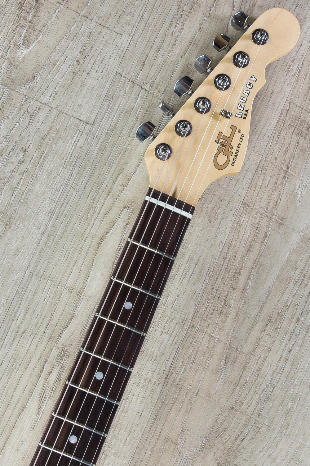 G&L USA Legacy HSS Electric Guitar, Rosewood Fingerboard, Hard Case - Silver Metallic