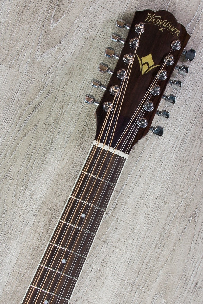 Washburn HD10SCE12B Heritage 10 Series 12-String Acoustic-Electric Guitar - Black