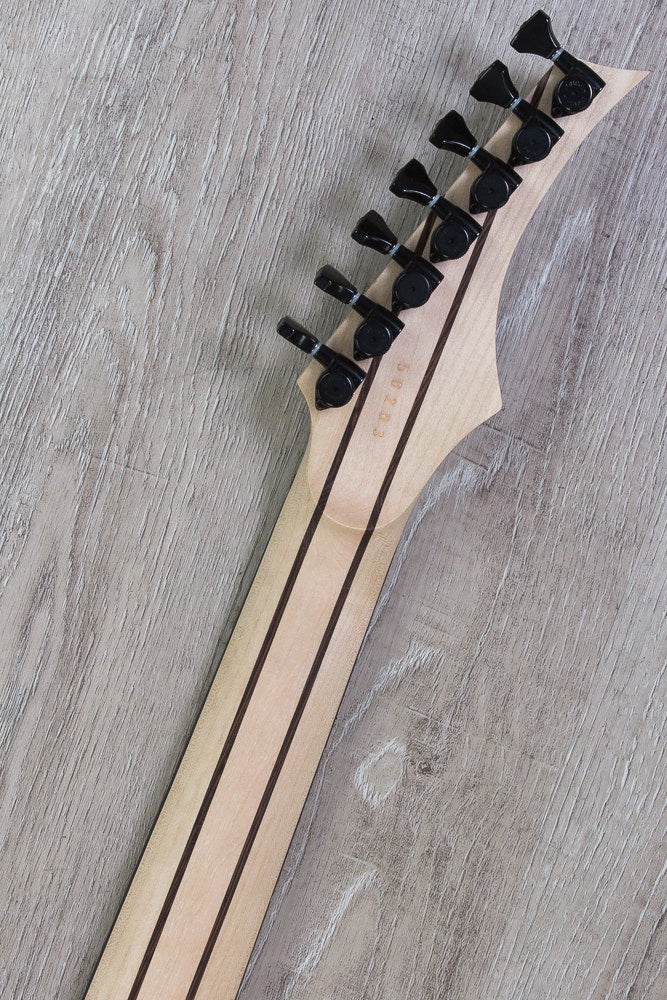 Skervesen Raptor 7-String Electric Guitar, Black Ebony Fingerboard, Flame Maple Top, Hard Case - Blue Graphite Burst