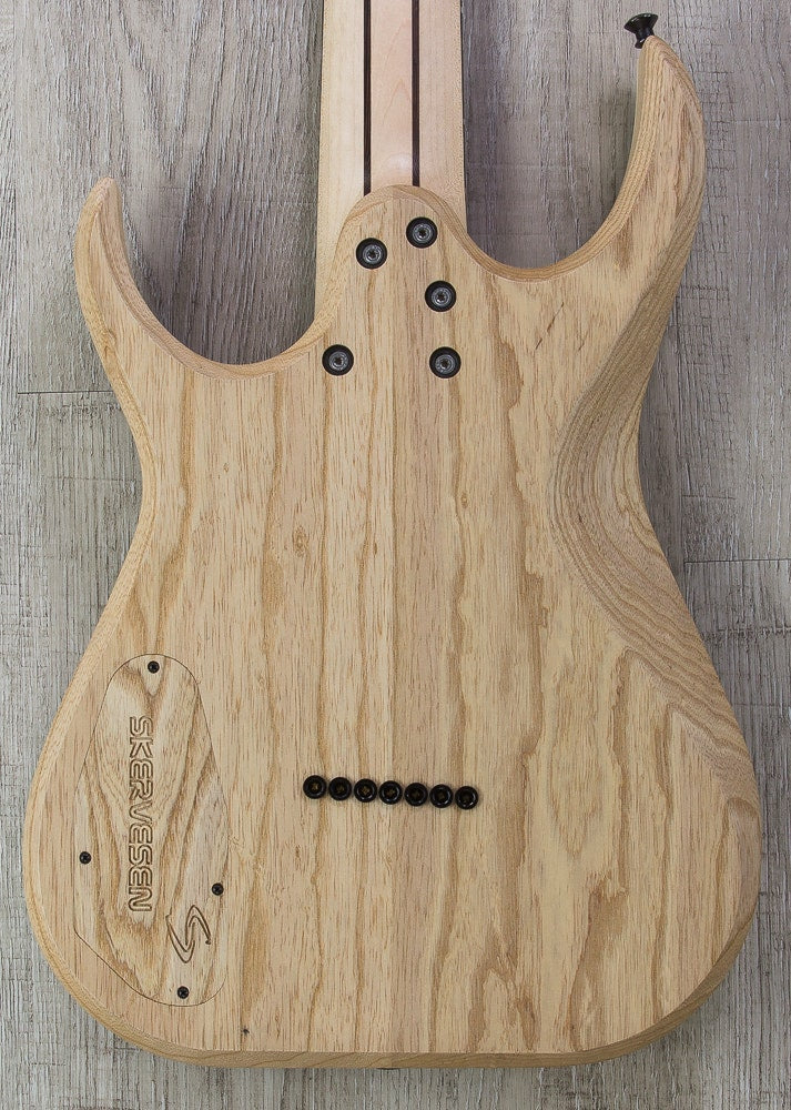 Skervesen Raptor 7-String Electric Guitar, Black Ebony Fingerboard, Flame Maple Top, Hard Case - Blue Graphite Burst