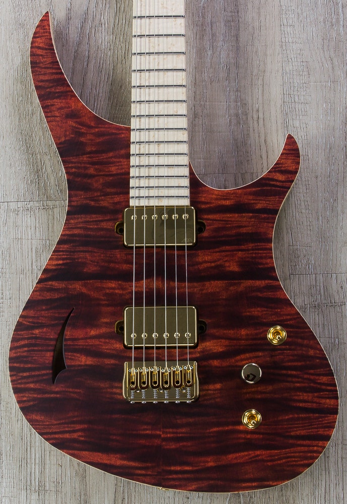 Skervesen 4AP Soul Electric Guitar, Bird's Eye Maple Fingerboard, Hard Case - Red