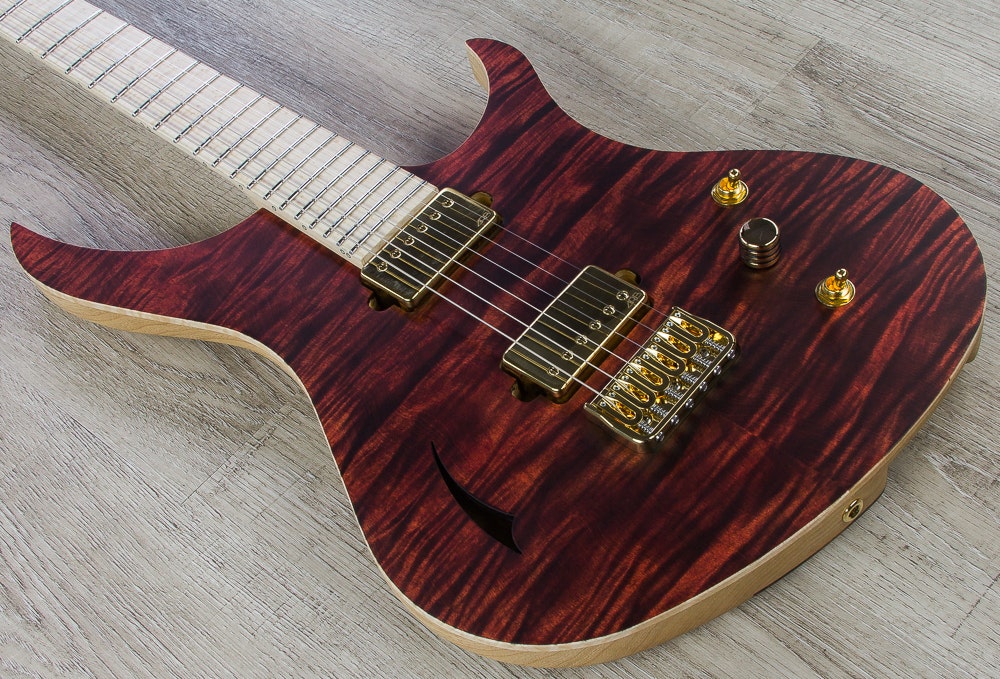 Skervesen 4AP Soul Electric Guitar, Bird's Eye Maple Fingerboard, Hard Case - Red