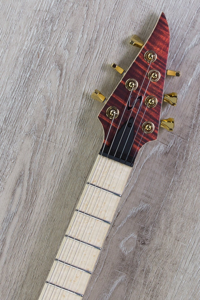 Skervesen 4AP Soul Electric Guitar, Bird's Eye Maple Fingerboard, Hard Case - Red