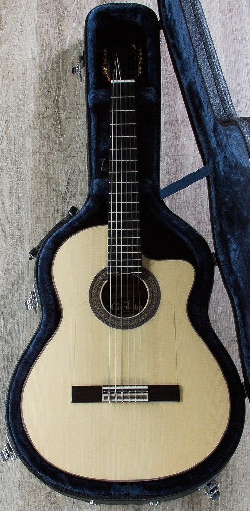 Cordoba 55FCE Negra Limited Flamenco Acoustic-Electric Guitar, Macassar Ebony Back and Sides, Hard Case