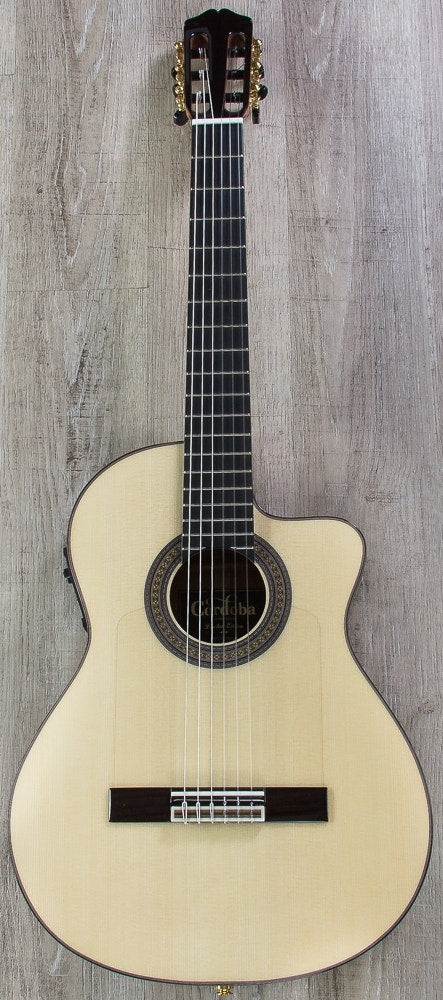 Cordoba 55FCE Negra Limited Flamenco Acoustic-Electric Guitar, Macassar Ebony Back and Sides, Hard Case