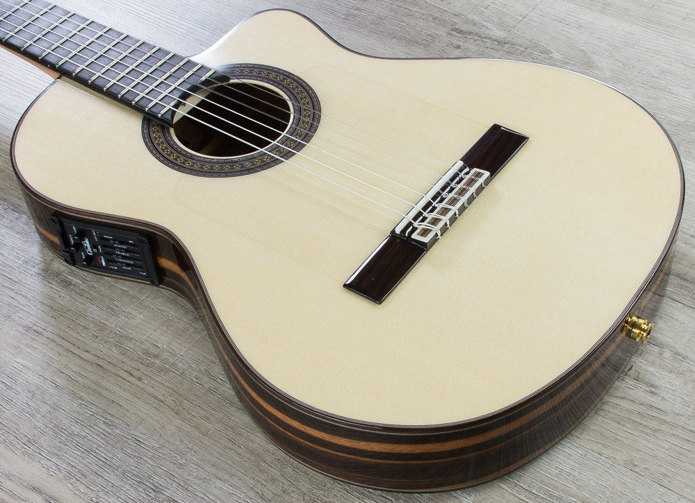 Cordoba 55FCE Negra Limited Flamenco Acoustic-Electric Guitar, Macassar Ebony Back and Sides, Hard Case