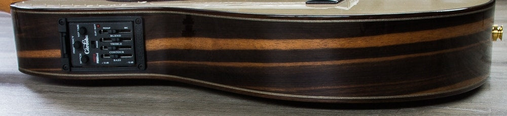 Cordoba 55FCE Negra Limited Flamenco Acoustic-Electric Guitar, Macassar Ebony Back and Sides, Hard Case