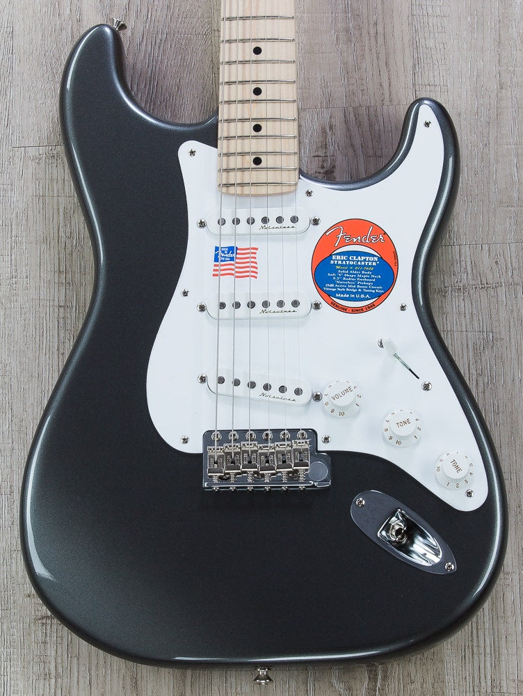 Fender Eric Clapton Stratocaster Electric Guitar, Soft V Maple Neck, Hard Case - Pewter