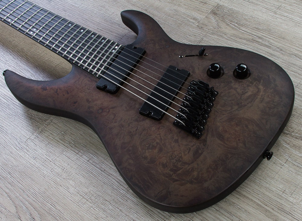 Legator Ninja 8-String Pro Fanned Fret Electric Guitar - Black Satin Burl