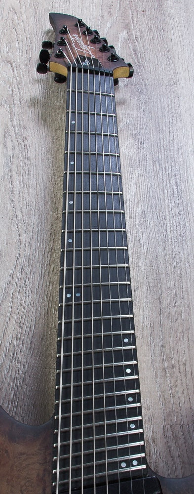Legator Ninja 8-String Pro Fanned Fret Electric Guitar - Black Satin Burl