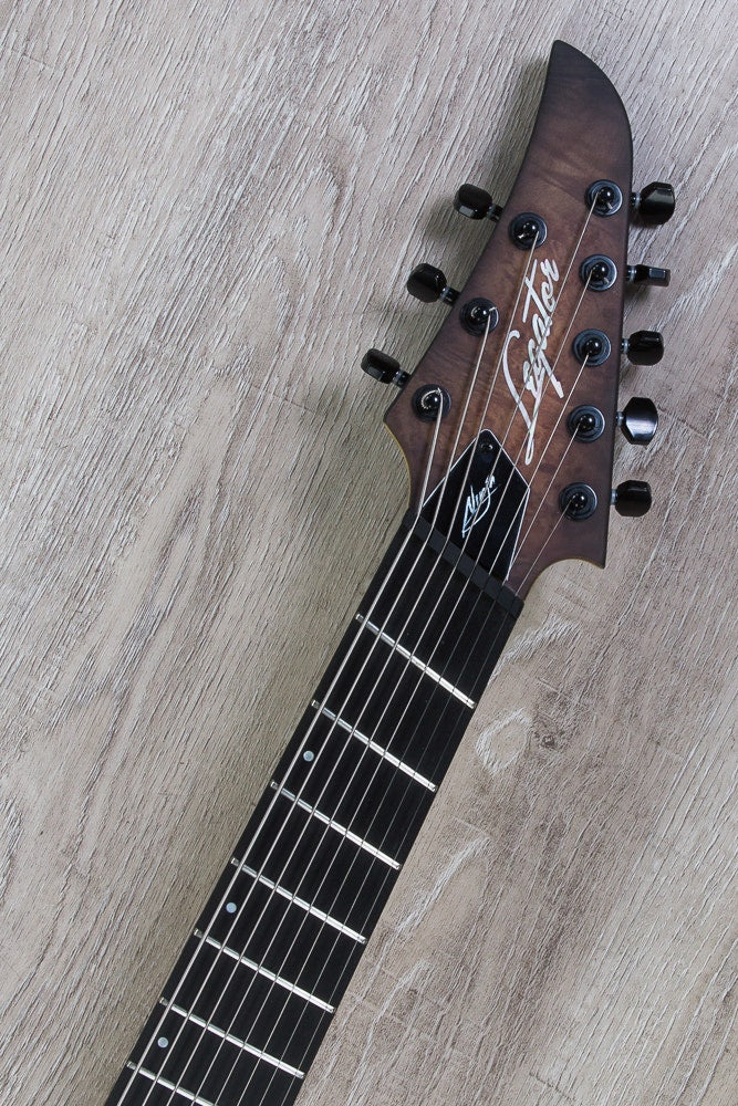 Legator Ninja 8-String Pro Fanned Fret Electric Guitar - Black Satin Burl