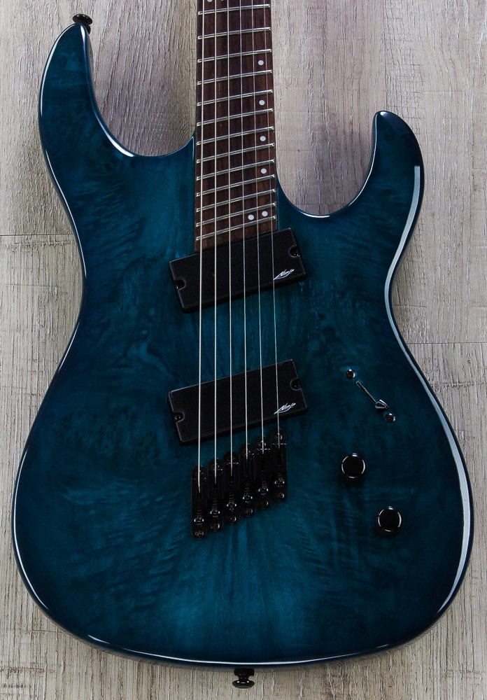 Legator Ninja R 200-SE Fanned Fret Electric Guitar - Trans Blue Burl