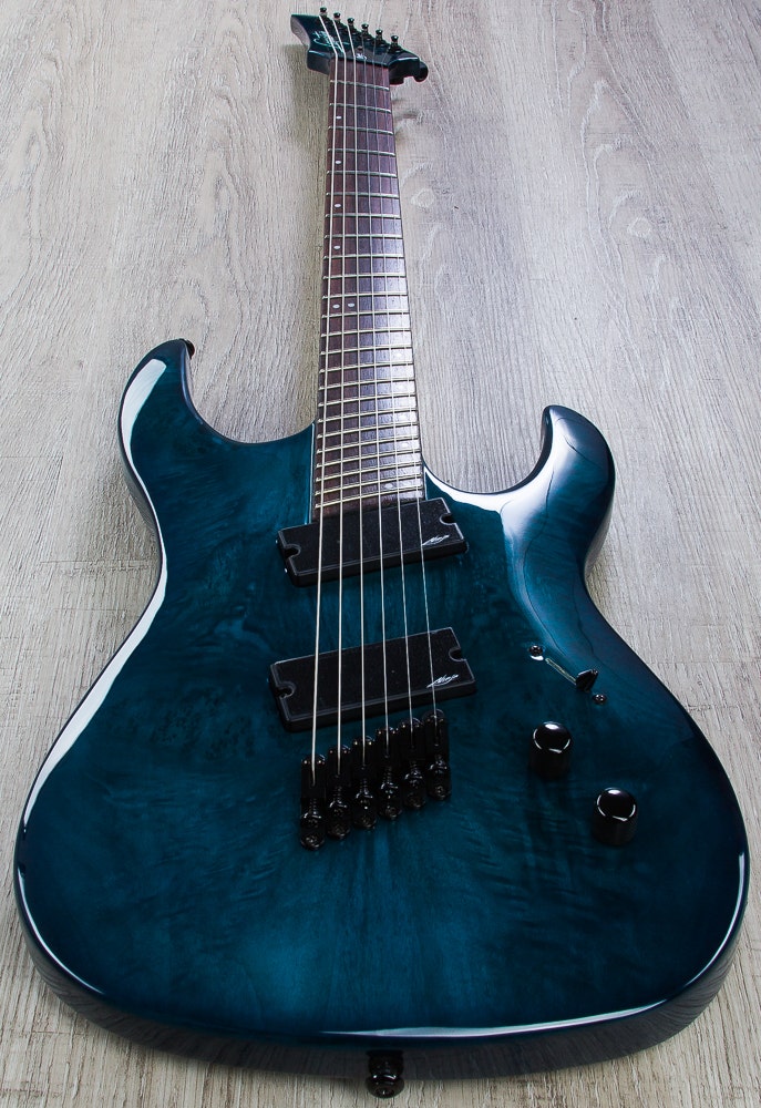 Legator Ninja R 200-SE Fanned Fret Electric Guitar - Trans Blue Burl