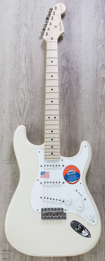 Fender Eric Clapton Stratocaster Electric Guitar, Soft V Maple Neck, Hard Case - Olympic White