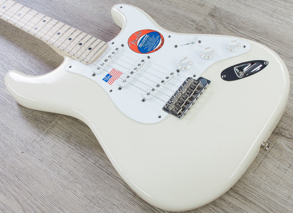 Fender Eric Clapton Stratocaster Electric Guitar, Soft V Maple Neck, Hard Case - Olympic White
