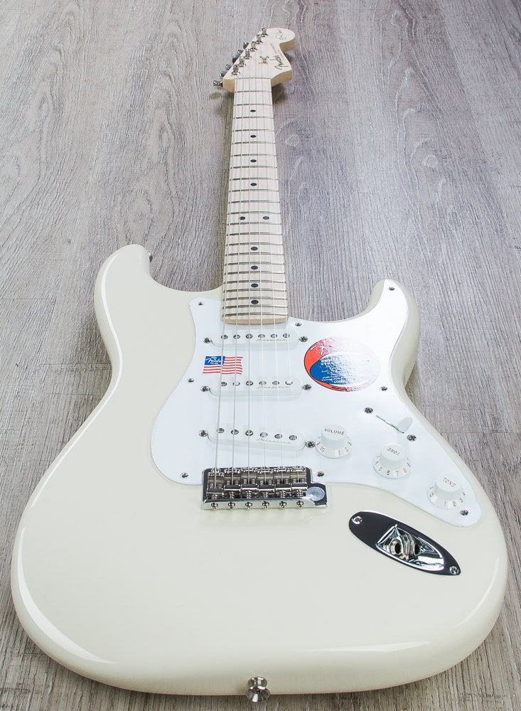 Fender Eric Clapton Stratocaster Electric Guitar, Soft V Maple Neck, Hard Case - Olympic White