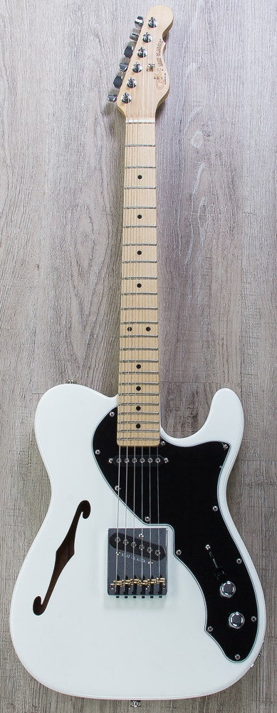 G&L USA ASAT Classic Thinline Electric Guitar, Maple Fingerboard, Hard Case - Alpine White