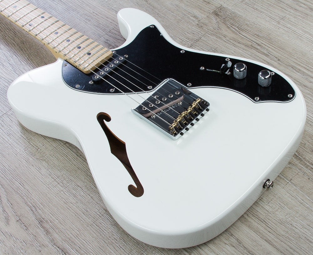 G&L USA ASAT Classic Thinline Electric Guitar, Maple Fingerboard, Hard Case - Alpine White