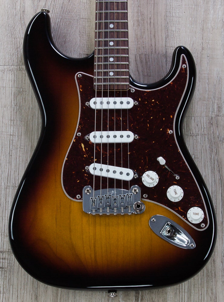 G&L USA Legacy Electric Guitar, Rosewood Fingerboard, Hard Case - 3-Tone Sunburst