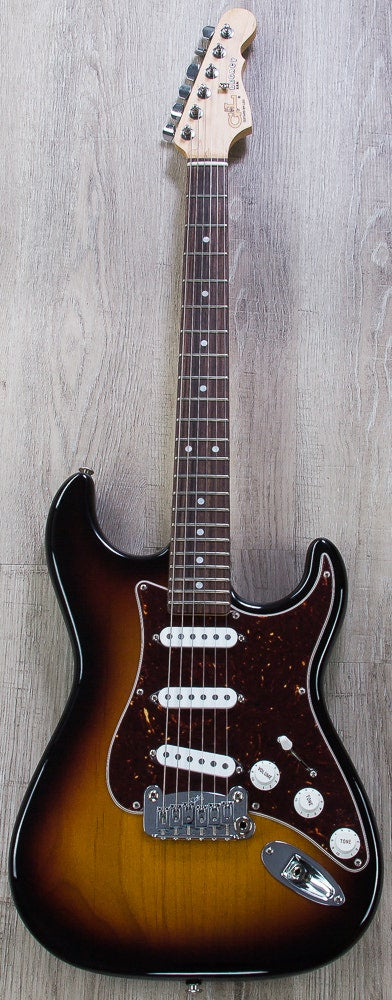 G&L USA Legacy Electric Guitar, Rosewood Fingerboard, Hard Case - 3-Tone Sunburst
