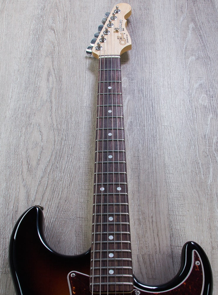 G&L USA Legacy Electric Guitar, Rosewood Fingerboard, Hard Case - 3-Tone Sunburst